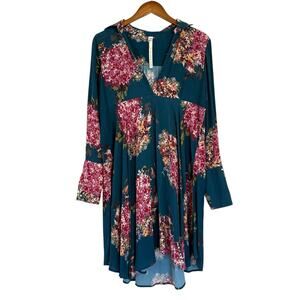 Uncle Frank Floral Mini Dress S Boho Cottagecore Fairy V-Neck Rayon USA Made